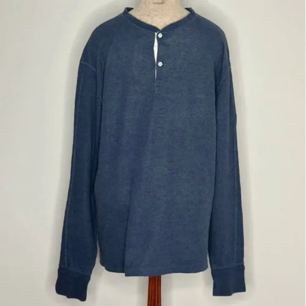 Polo Ralph Lauren Men's Long Sleeve Blue Henley Size XL